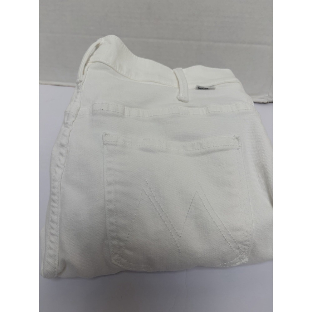 MOTHER The Hustler Ankle Fray Jeans Size 28 White Fairest Of Them All High Rise